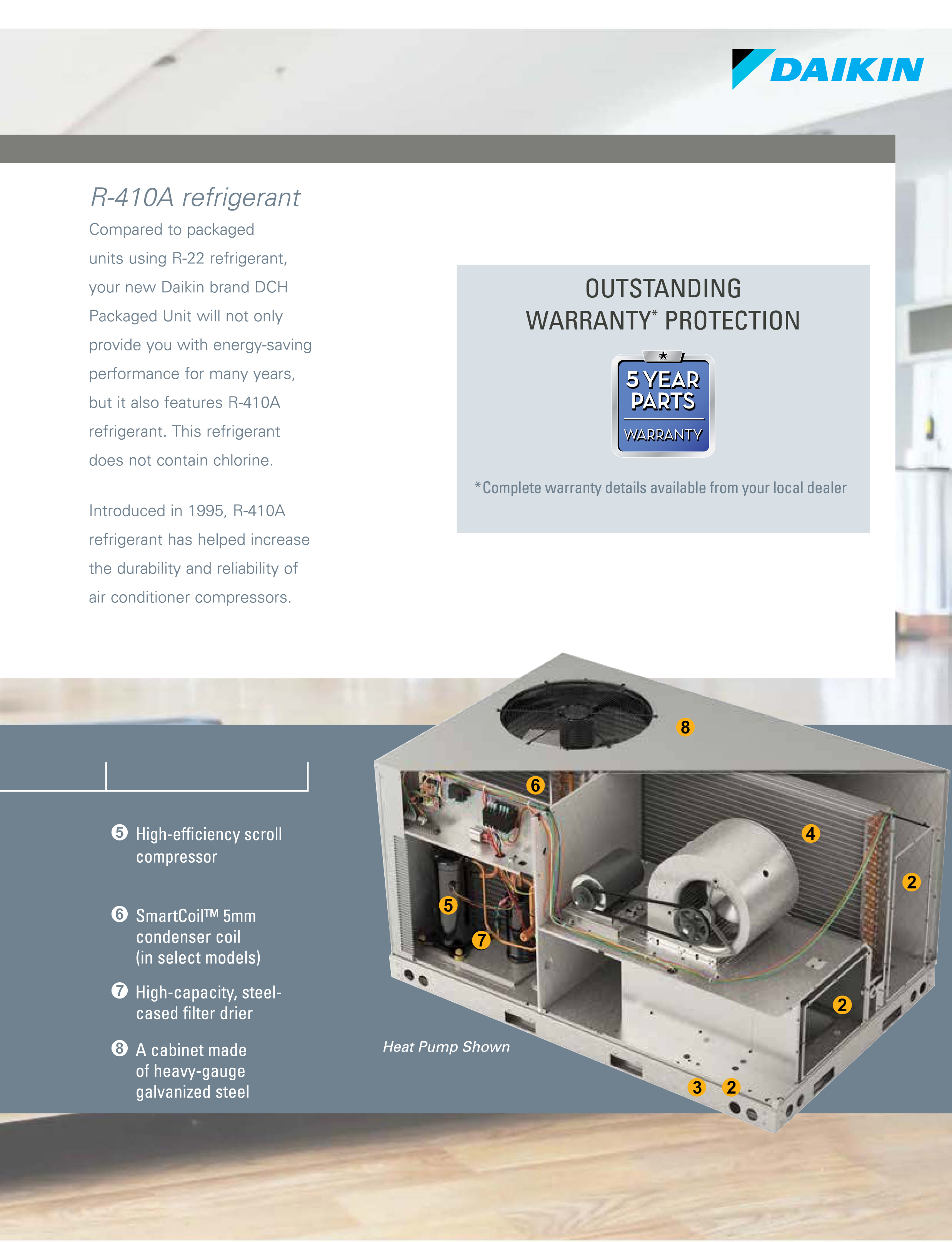 7.5 Ton Daikin Heat Pump Package Unit 3 Phase 208/230V, DCH090XXX3BXXX REPAIRED (2766)
